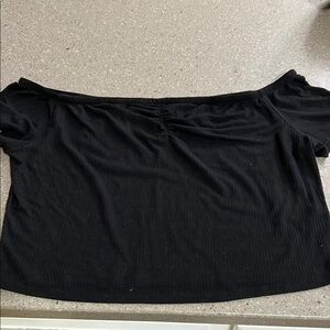 Black Off-the-Shoulder Crop Blouse